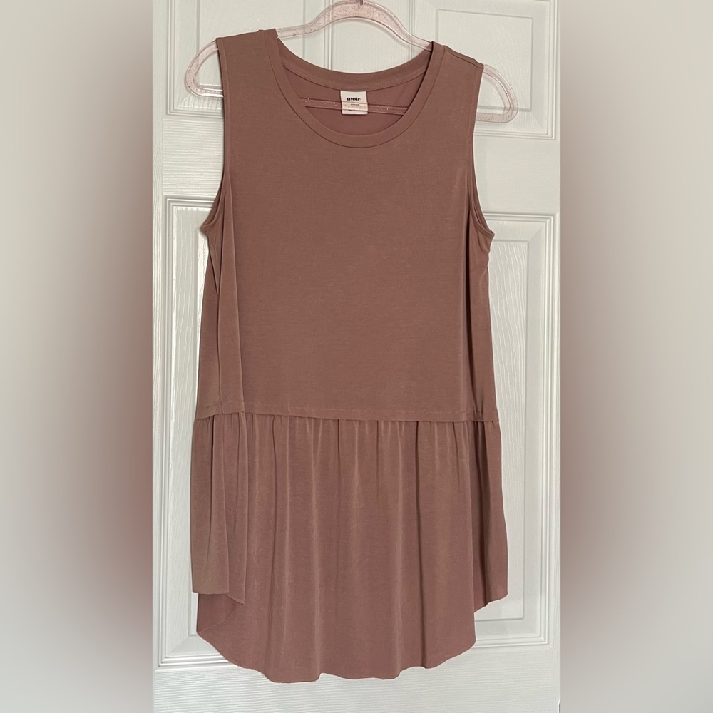 Mote Sleeveless Blush Pink Mauve Hi-Lo Modal Tunic Top Women’s Medium